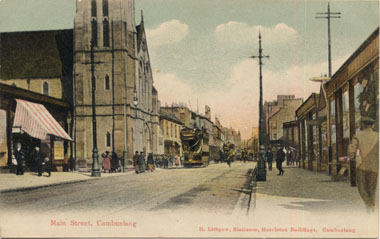 Main Street cica 1920 - Printed for H. Lithgow, Stationer, Morriston Buildings, Cambuslang.